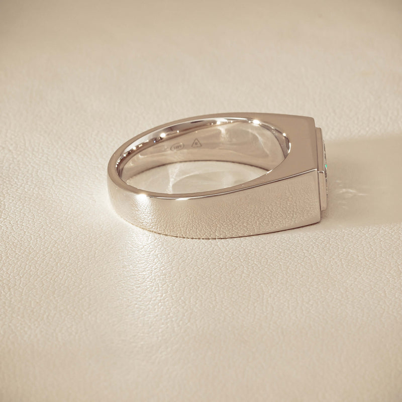 Platinum 1.47ct Reclaimed Princess Diamond Mens Ring