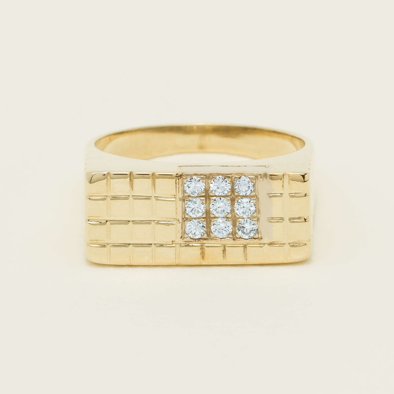 Deja Vu 14ct Yellow Gold .22ct Diamond Signet Ring