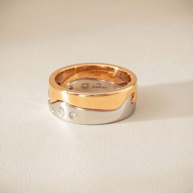 Deja Vu 18ct Bi-Tone Gold Diamond Two-Piece Fusion Band