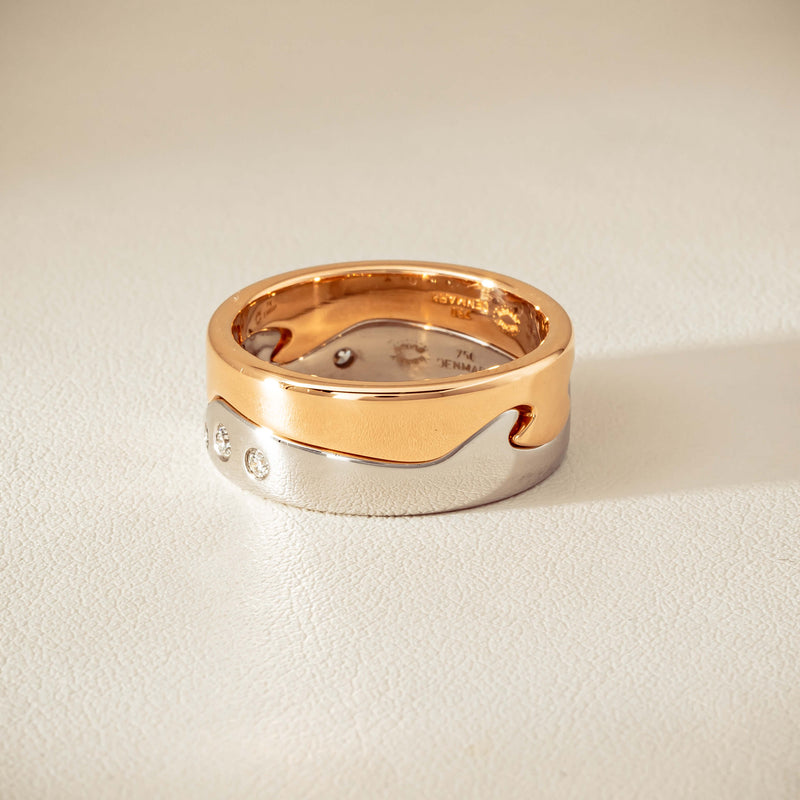 Deja Vu 18ct Bi-Tone Gold Diamond Two-Piece Fusion Band