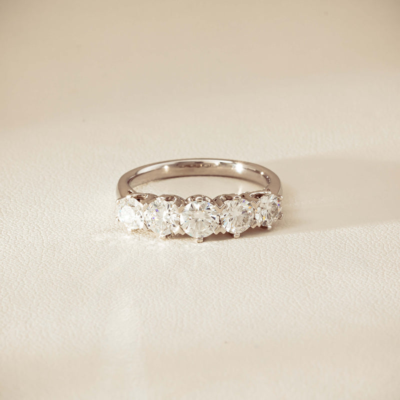 Deja Vu 18ct White Gold 1.90ct Five-Stone Diamond Ring - Ring - Walker & Hall