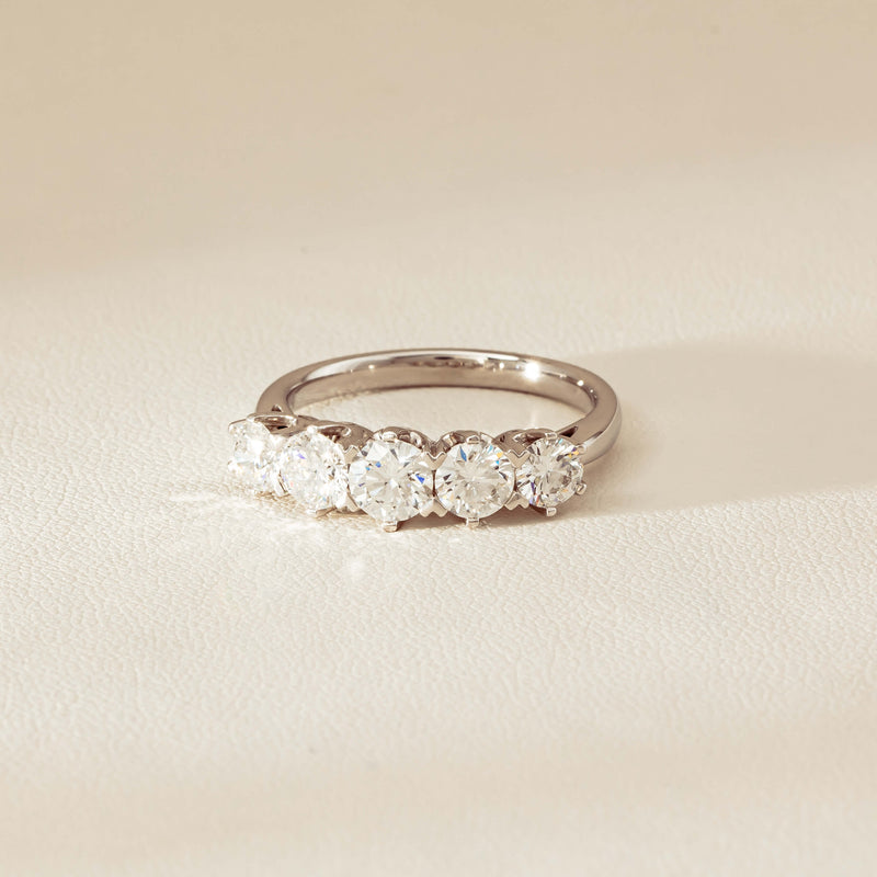 Deja Vu 18ct White Gold 1.90ct Five-Stone Diamond Ring - Ring - Walker & Hall