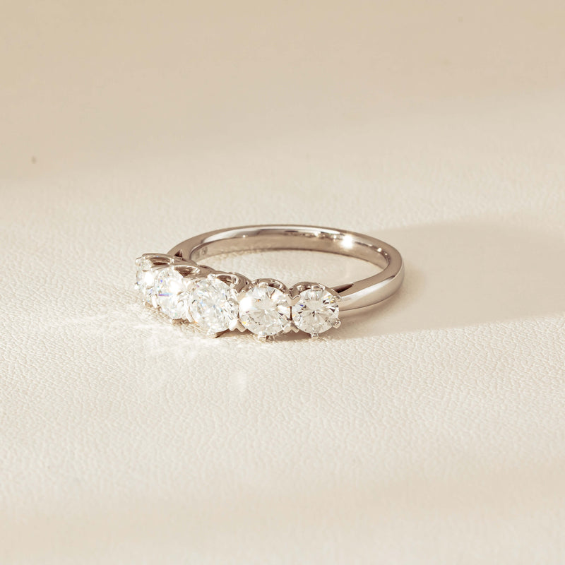 Deja Vu 18ct White Gold 1.90ct Five-Stone Diamond Ring - Ring - Walker & Hall