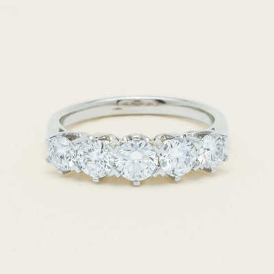 Deja Vu 18ct White Gold 1.90ct Five-Stone Diamond Ring - Ring - Walker & Hall