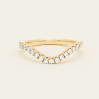 18ct Yellow Gold .30ct Diamond Curved Bella Band
