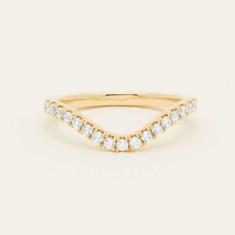 18ct Yellow Gold .30ct Diamond Curved Bella Band