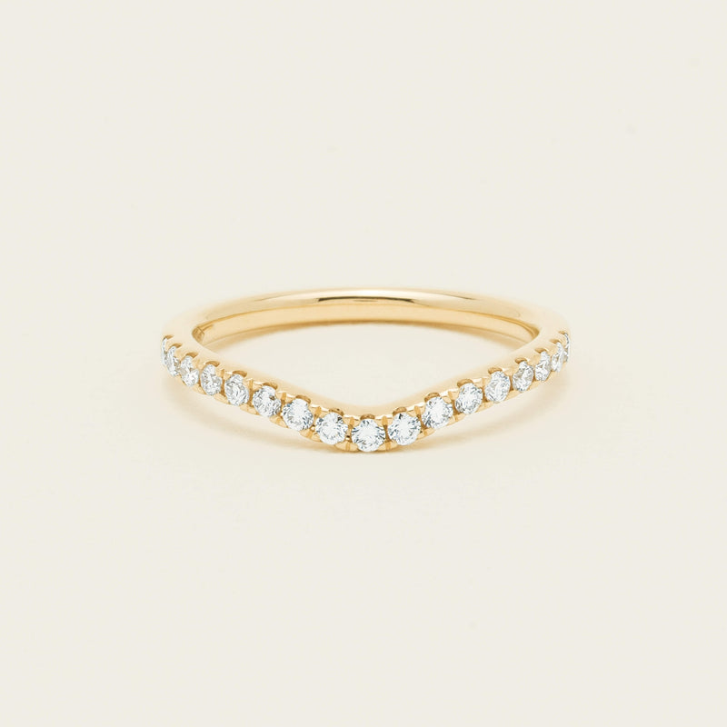 18ct Yellow Gold .30ct Diamond-Set Curved Band