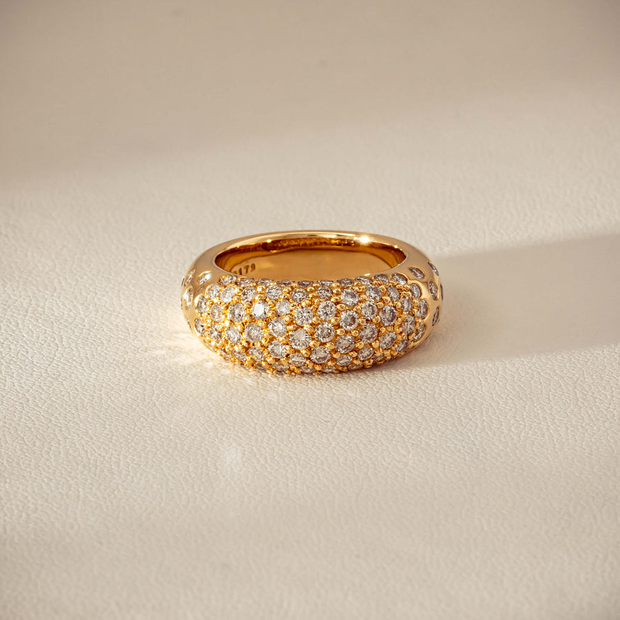 Deja Vu 18ct Yellow Gold 1.79ct Diamond Pave Dome Ring