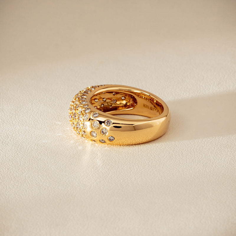 Deja Vu 18ct Yellow Gold 1.79ct Diamond Pave Dome Ring