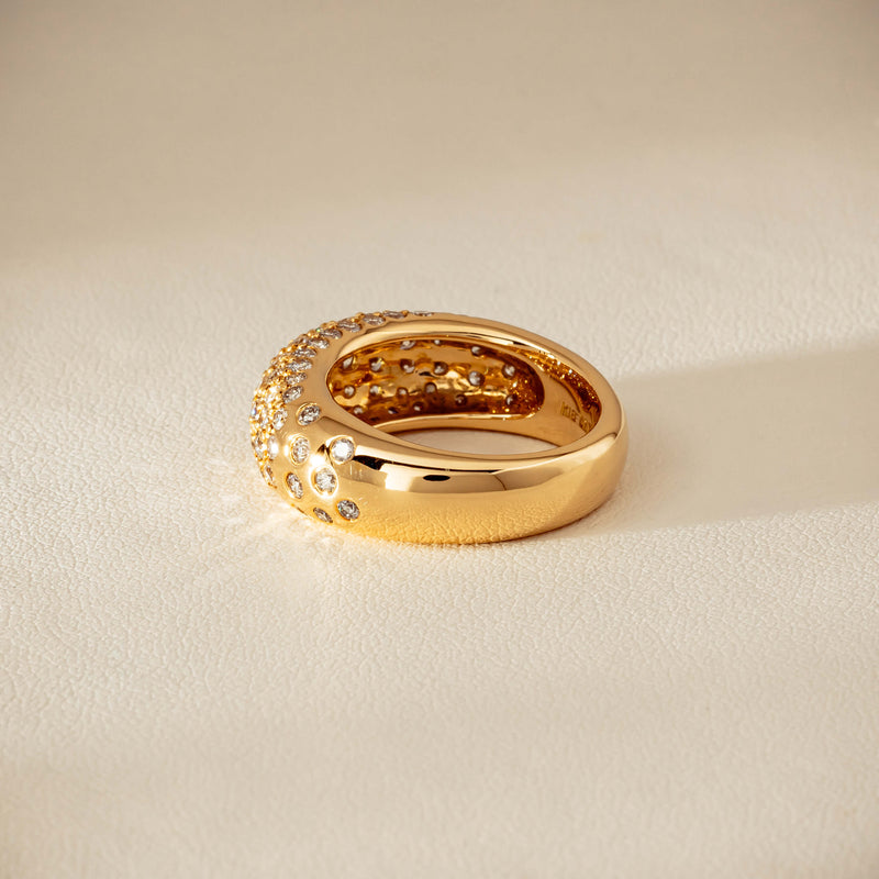 Deja Vu 18ct Yellow Gold 1.79ct Diamond Pave Dome Ring