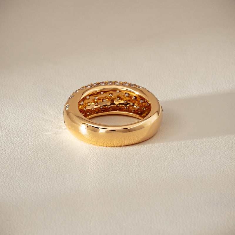 Deja Vu 18ct Yellow Gold 1.79ct Diamond Pave Dome Ring