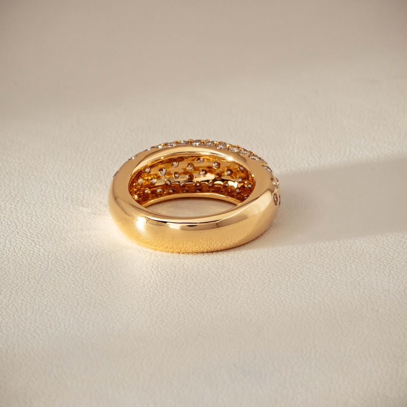 Deja Vu 18ct Yellow Gold 1.79ct Diamond Pave Dome Ring