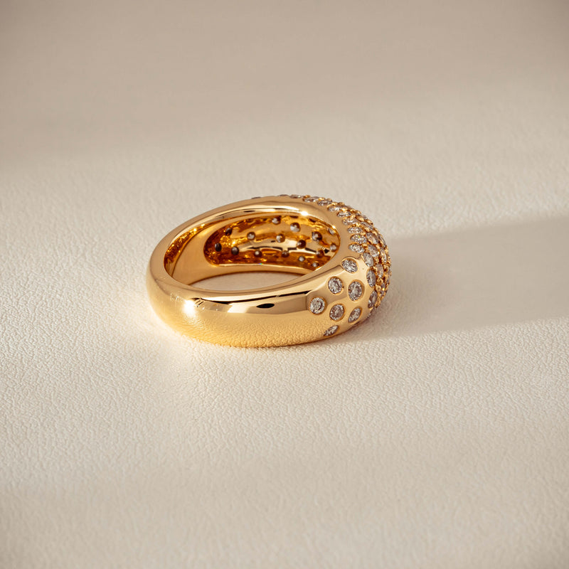 Deja Vu 18ct Yellow Gold 1.79ct Diamond Pave Dome Ring