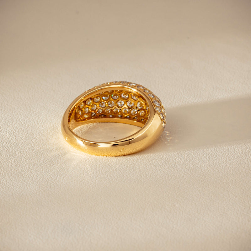 Deja Vu 18ct Yellow Gold 2.53ct Diamond Pave Dome Ring