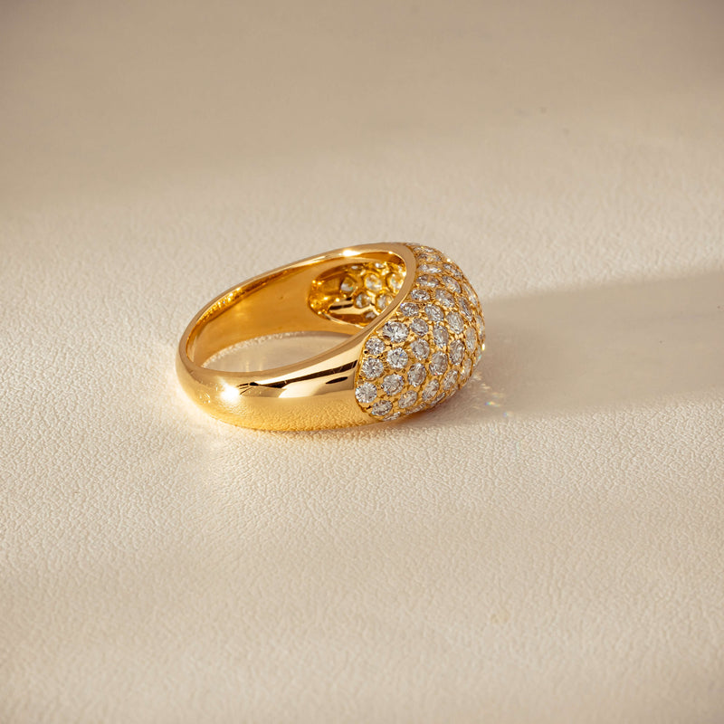Deja Vu 18ct Yellow Gold 2.53ct Diamond Pave Dome Ring