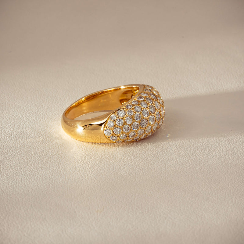 Deja Vu 18ct Yellow Gold 2.53ct Diamond Pave Dome Ring