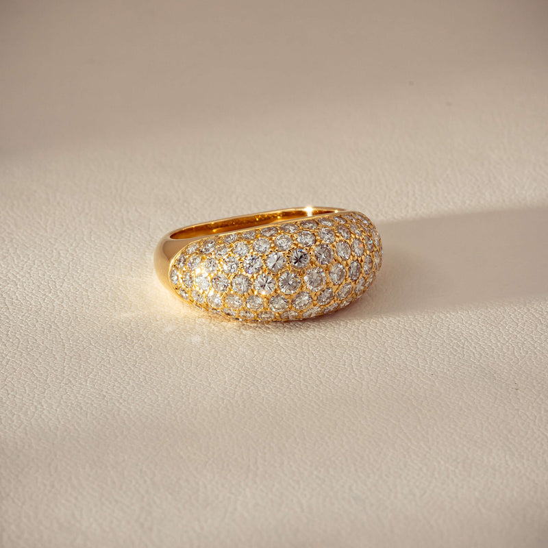 Deja Vu 18ct Yellow Gold 2.53ct Diamond Pave Dome Ring