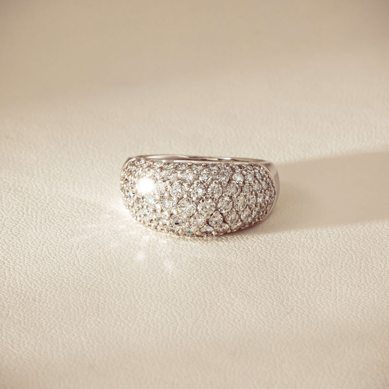 Deja Vu 18ct White Gold 2.00ct Diamond Pave Dome Ring