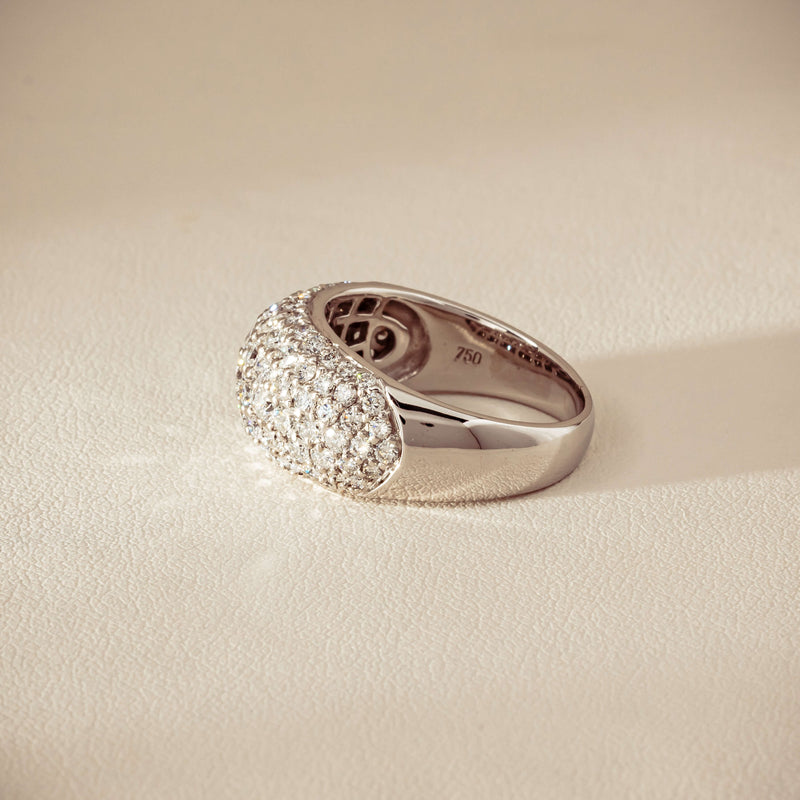Deja Vu 18ct White Gold 2.00ct Diamond Pave Dome Ring