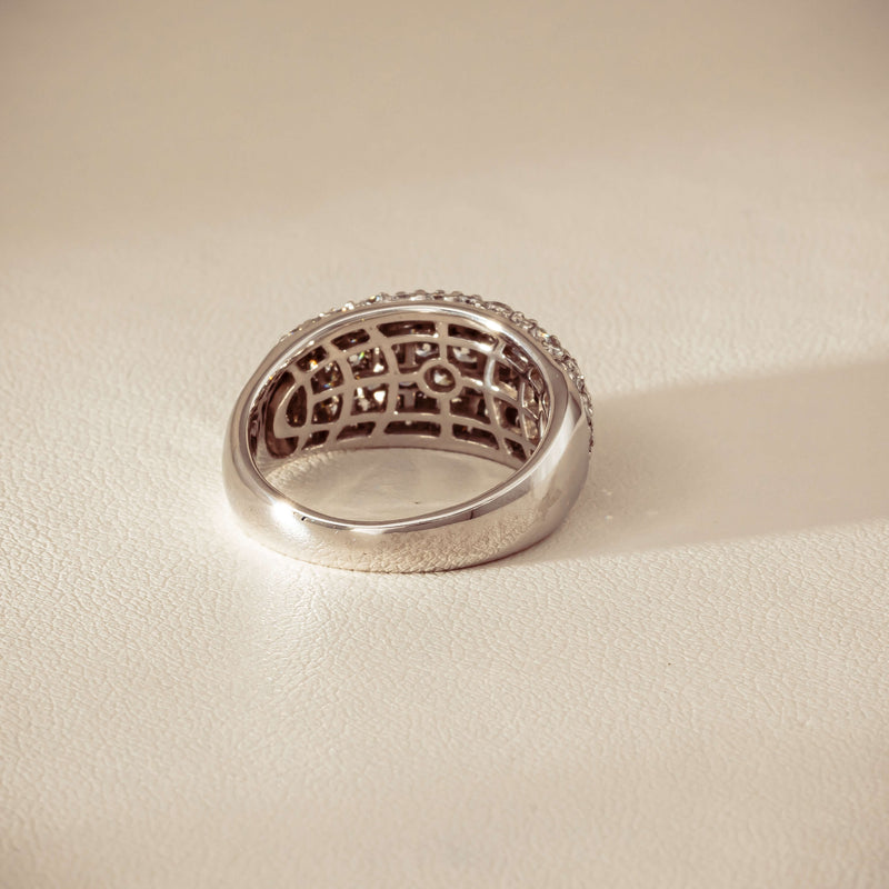 Deja Vu 18ct White Gold 2.00ct Diamond Pave Dome Ring