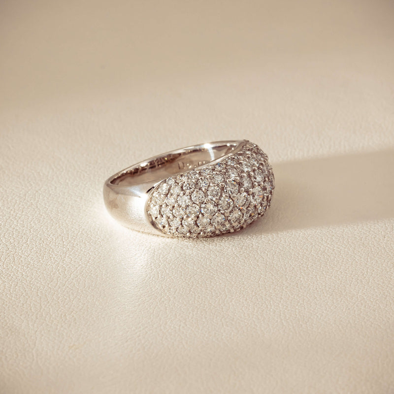 Deja Vu 18ct White Gold 2.00ct Diamond Pave Dome Ring