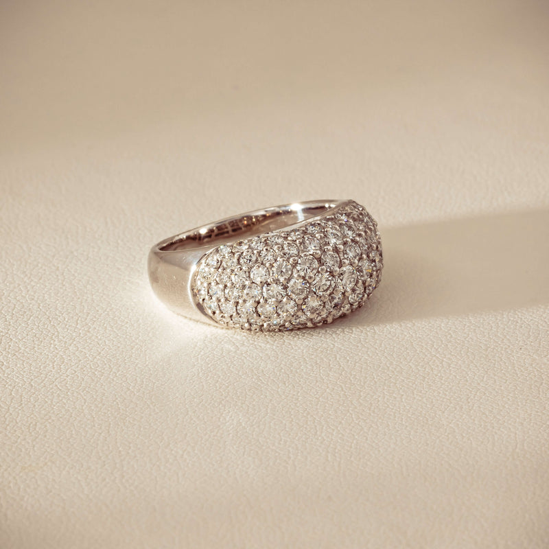 Deja Vu 18ct White Gold 2.00ct Diamond Pave Dome Ring