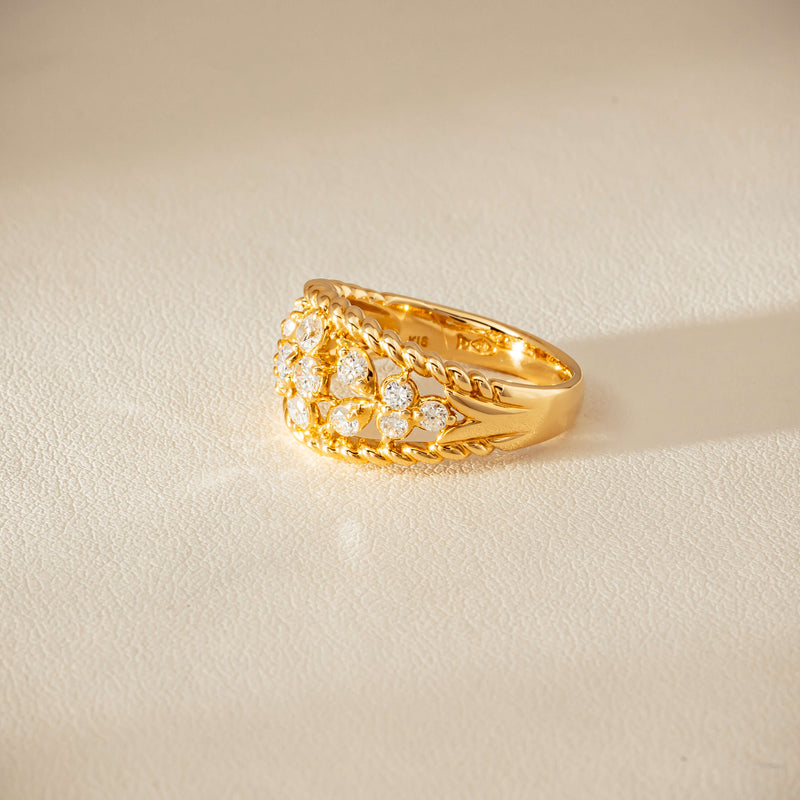 Deja Vu 18ct Yellow Gold .70ct Diamond Openwork Ring