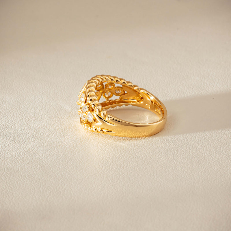 Deja Vu 18ct Yellow Gold .70ct Diamond Openwork Ring