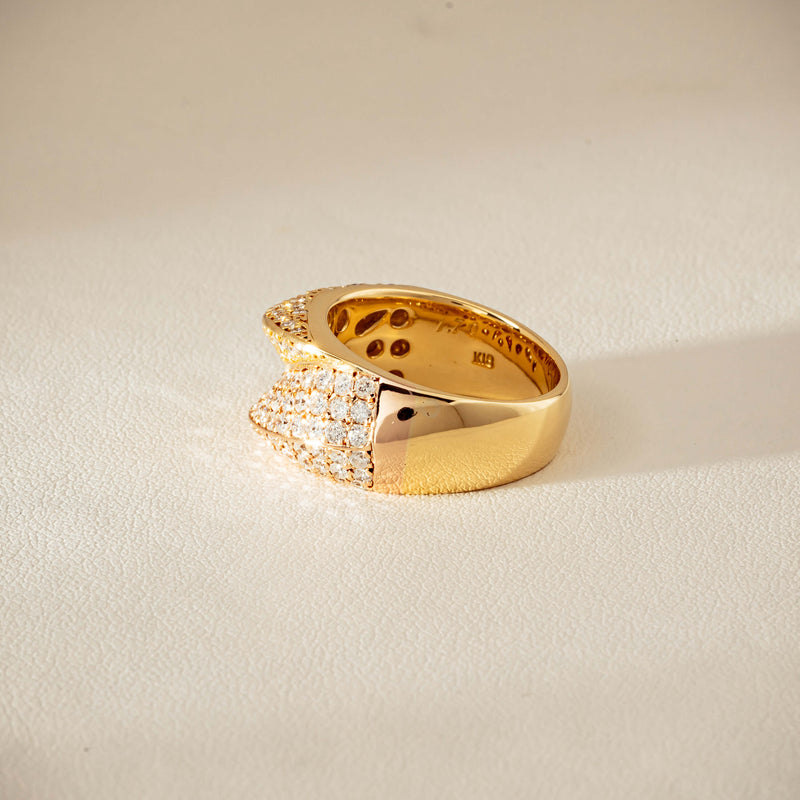 Deja Vu 18ct Bi-Tone Gold 1.70ct Diamond Crossover Ring