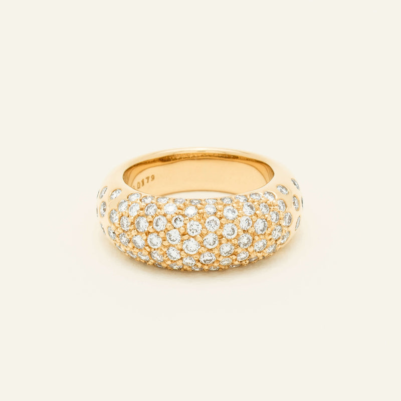 Deja Vu 18ct Yellow Gold 1.79ct Diamond Pave Dome Ring