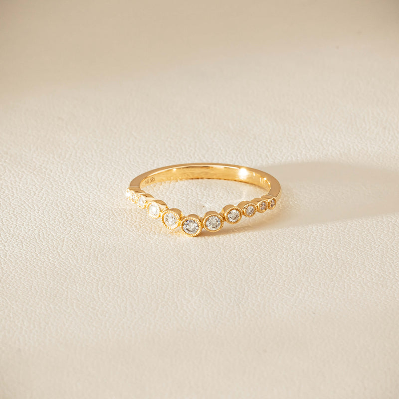14ct Yellow Gold Diamond Bubble Band