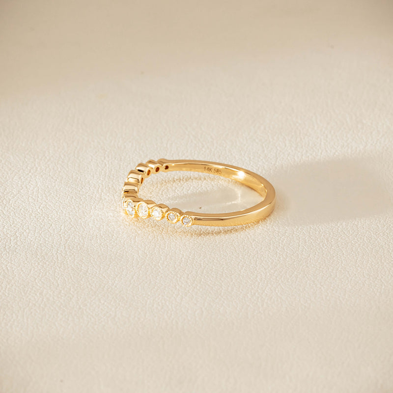 14ct Yellow Gold Diamond Bubble Band