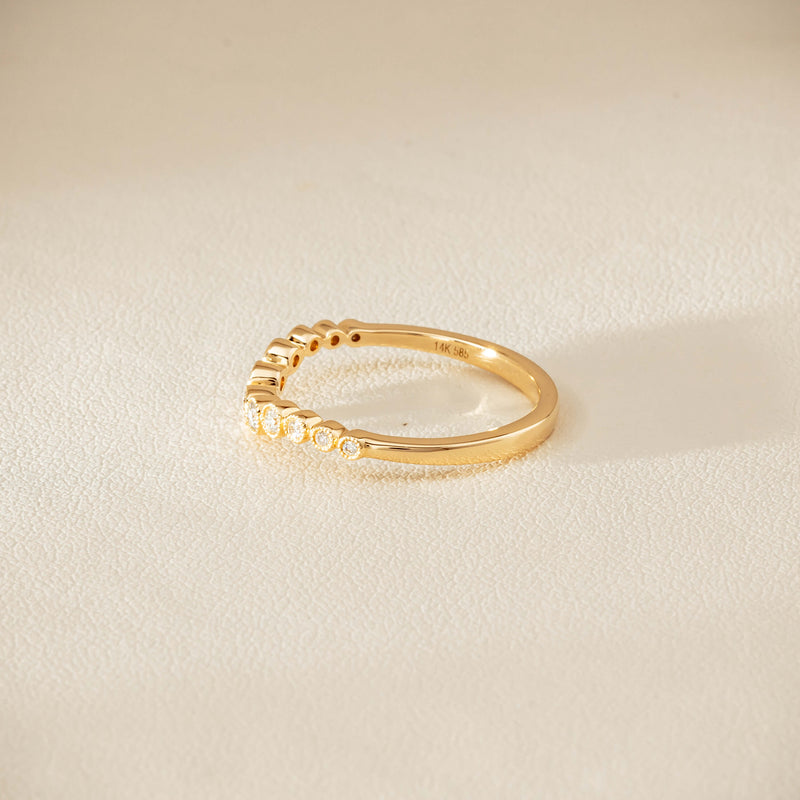 14ct Yellow Gold Diamond Bubble Band