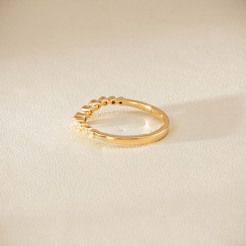 14ct Yellow Gold Diamond Bubble Band