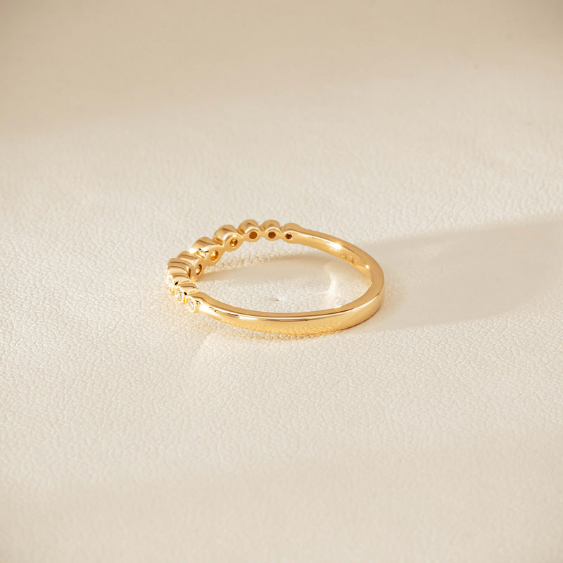 14ct Yellow Gold Diamond Bubble Band