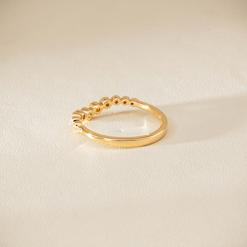 14ct Yellow Gold Diamond Bubble Band