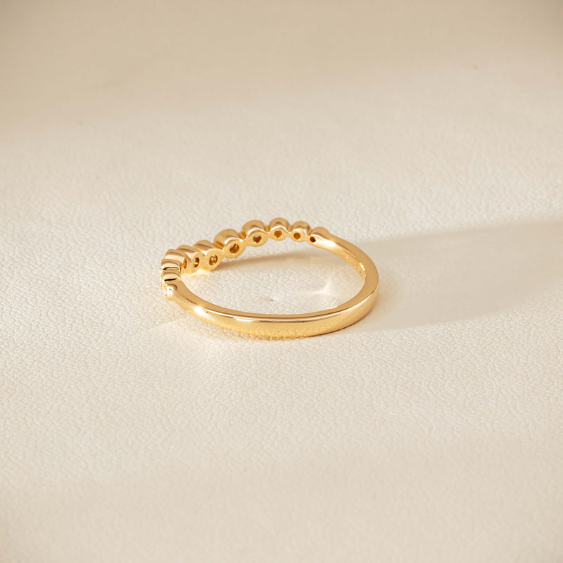 14ct Yellow Gold Diamond Bubble Band