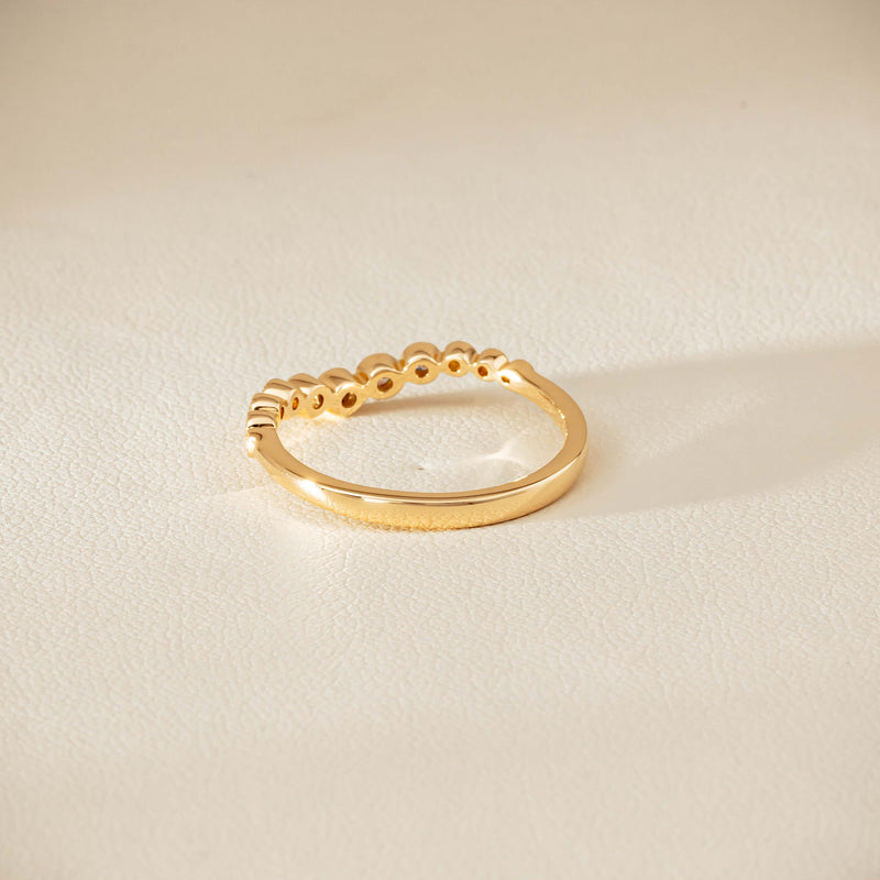 14ct Yellow Gold Diamond Bubble Band