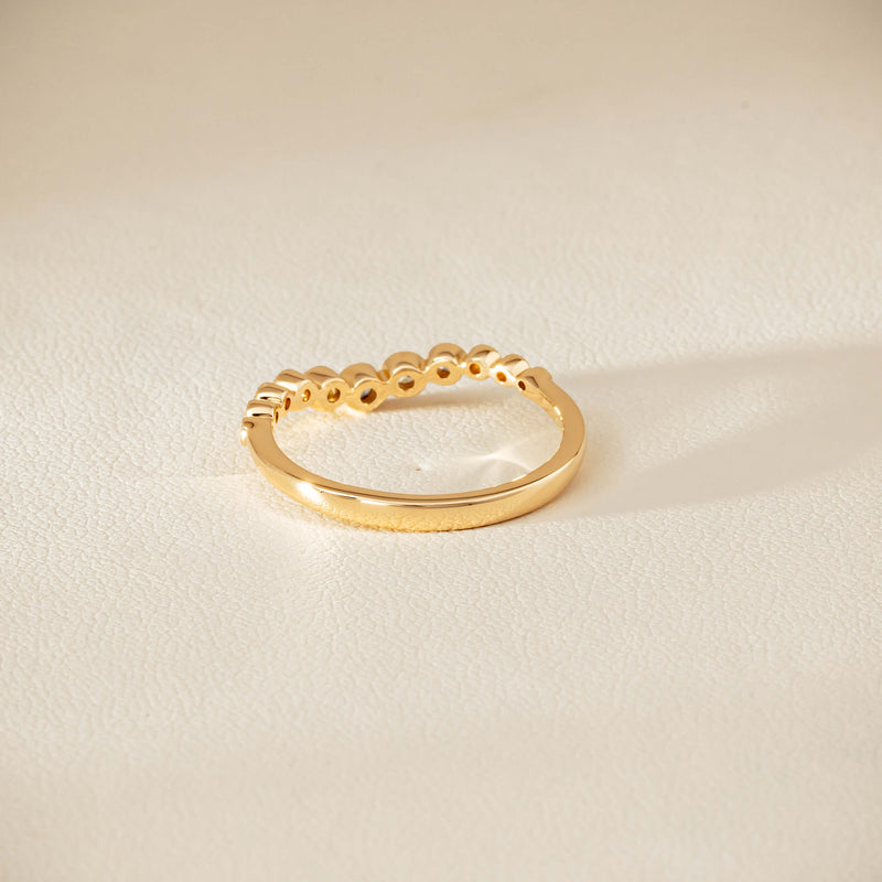 14ct Yellow Gold Diamond Bubble Band
