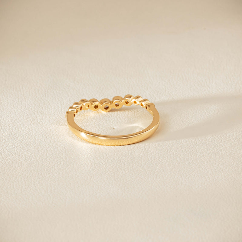 14ct Yellow Gold Diamond Bubble Band