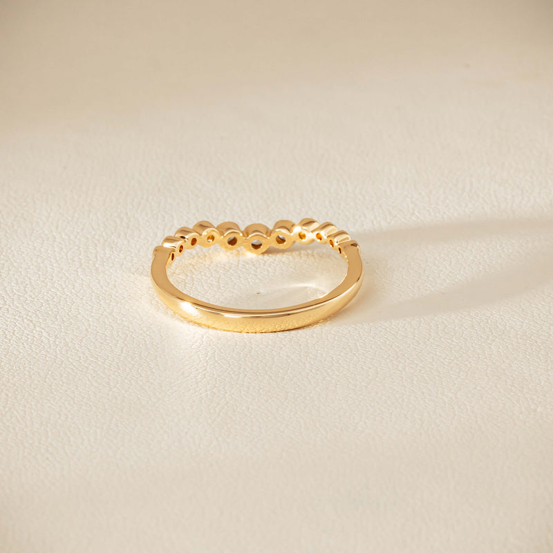 14ct Yellow Gold Diamond Bubble Band