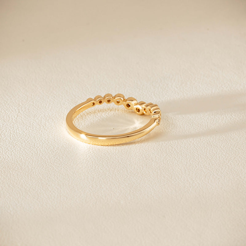 14ct Yellow Gold Diamond Bubble Band