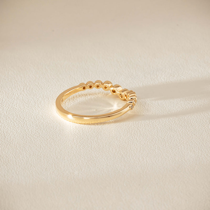 14ct Yellow Gold Diamond Bubble Band