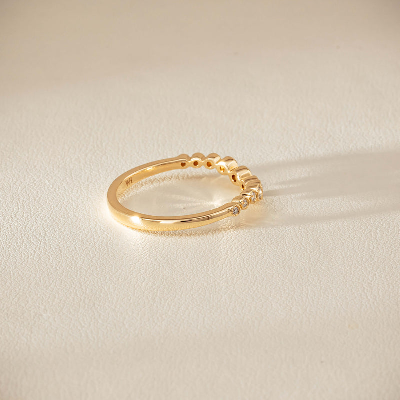 14ct Yellow Gold Diamond Bubble Band