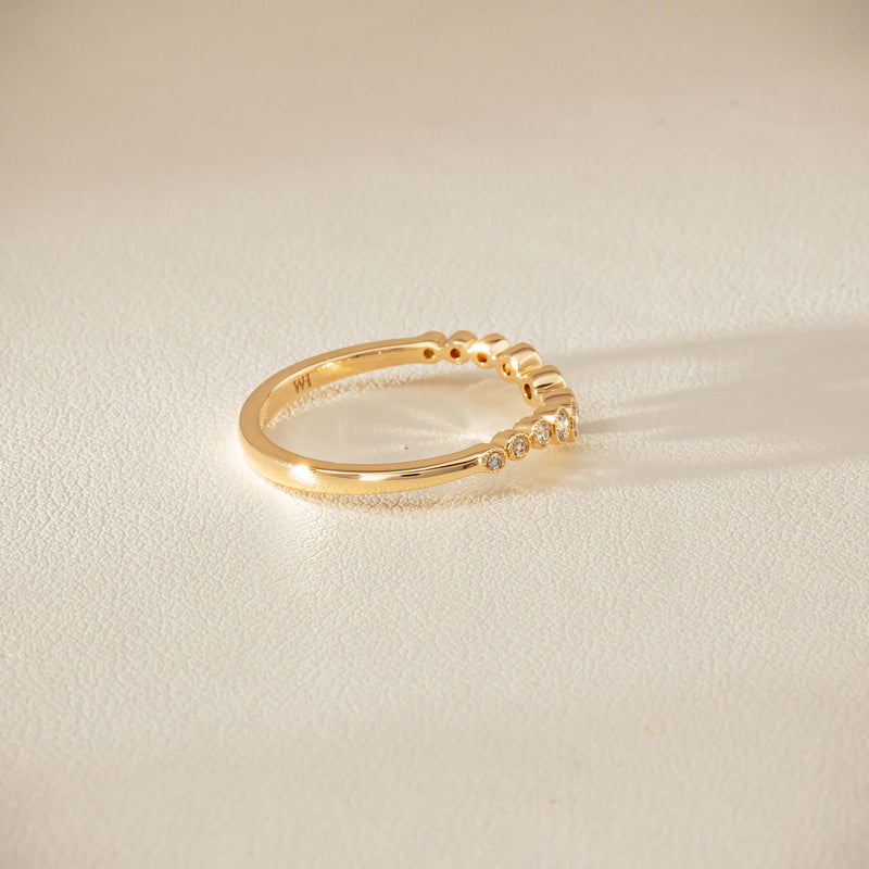 14ct Yellow Gold Diamond Bubble Band