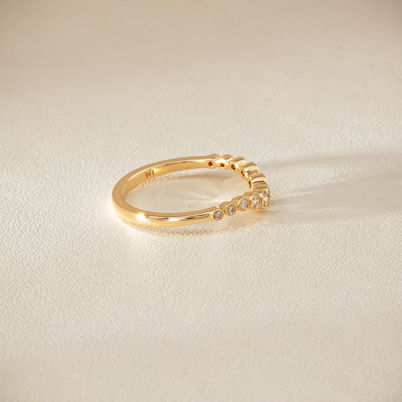14ct Yellow Gold Diamond Bubble Band