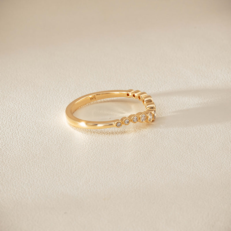 14ct Yellow Gold Diamond Bubble Band