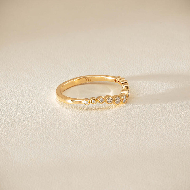 14ct Yellow Gold Diamond Bubble Band