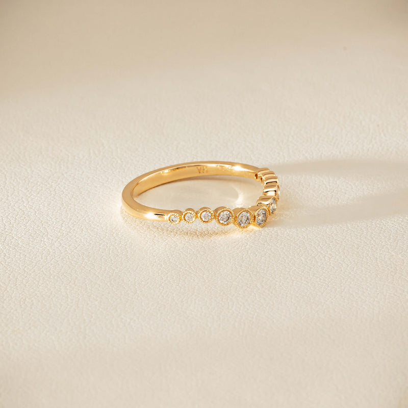 14ct Yellow Gold Diamond Bubble Band