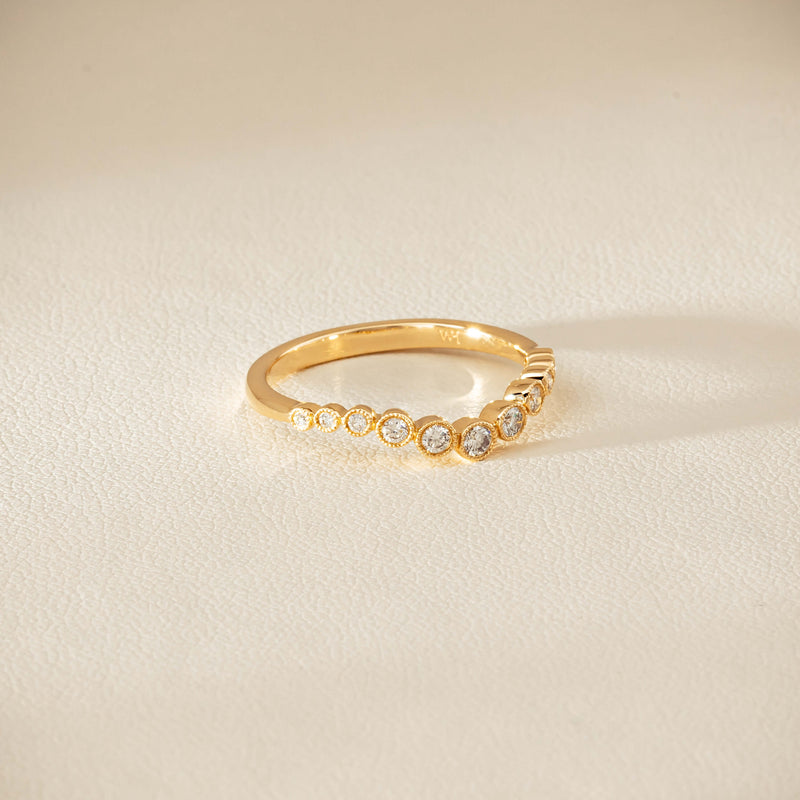 14ct Yellow Gold Diamond Bubble Band